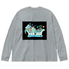 miku'ꜱGallery星猫の両面プリント✨mikuと愛猫💙STAY HOMEとおうち時間 Big Long Sleeve T-Shirt