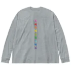 gogoteam54のありんこ縦列レインボー🌈 ビッグシルエットロングスリーブTシャツ