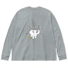 mugy-mugy-mugyのぼく、くまさん。もちはだ！ ビッグシルエットロングスリーブTシャツ