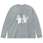 NEKOGETの散歩するにゃーん ビッグシルエットロングスリーブTシャツ