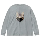 mimi_factoryの働く猫＠マスク Big Long Sleeve T-Shirt