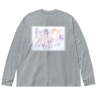 月兎耳庵 つきとじあん　矢光いるるのねこスケッチ　リングノート ビッグシルエットロングスリーブTシャツ