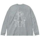 boo-banaのFace to Face : white ビッグシルエットロングスリーブTシャツ