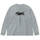 CHOSANAの走る犬 ダックス ブラック Big Long Sleeve T-Shirt