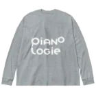 PIANOLOGIEのピアノロジーロゴ ホワイト Big Long Sleeve T-Shirt