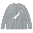 Amiの狐の手毬唄-鳥居狛狐弐- ビッグシルエットロングスリーブTシャツ