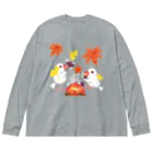 Lily bird（リリーバード）の落ち葉と焼き芋と文鳥ず Big Long Sleeve T-Shirt