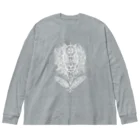 魔法のアイテム屋　SUZURI店の宇宙ライオン（ホワイト） Big Long Sleeve T-Shirt