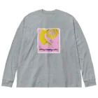 ココナッツ・KのGURUGURUモンキー・ピンク ビッグシルエットロングスリーブTシャツ