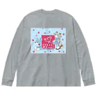 obosa_DENS/SABEAR_shop ＠SUZURIのsabear dogs キービジュアル_ウエア ビッグシルエットロングスリーブTシャツ