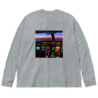 Teatime ティータイムのコックピット 航空ジェット機 空の飛行機  ビッグシルエットロングスリーブTシャツ