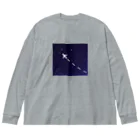 Teatime ティータイムのjet stream GALAXY 夜の飛行機星空 ビッグシルエットロングスリーブTシャツ