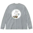 Beautiful Earthのプラスチックをヒナに与える鳥 Big Long Sleeve T-Shirt