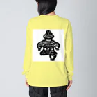 工房ＨＡＮＺＯＵの 前面(片面)プリント 遮光器土偶っ娘さん　＃土偶シリーズ Big Long Sleeve T-Shirt