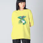 イラスト MONYAAT の*オレサマガエル ビッグシルエットロングスリーブTシャツ