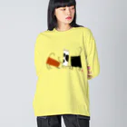 心の森ミュージアム　遊童館の板ネコ日和 Big Long Sleeve T-Shirt