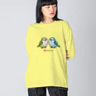 Cody the LovebirdのChubby Bird 仲良しオキナインコ Big Long Sleeve T-Shirt