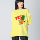 MZグラフィックスのパイナップル　YES ビッグシルエットロングスリーブTシャツ