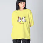 Cody the Lovebirdの仲良しクルマサカオウム&キバタン Chubby Bird Big Long Sleeve T-Shirt