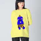 Lily bird（リリーバード）の可愛い青鬼ちゃん① ビッグシルエットロングスリーブTシャツ