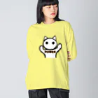 aiueoneko358のパワー猫 ビッグシルエットロングスリーブTシャツ