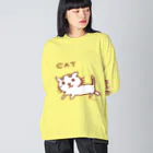 ネコのうーたんになりたいくちばしショップのねこだけキャット Big Long Sleeve T-Shirt