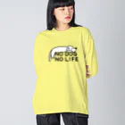 ぽぴーぴぽーのNO DOG NO LIFE(犬白塗り) Big Long Sleeve T-Shirt