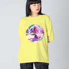 💖宇宙整体♪🌈♪こころからだチャンネル♪💖の陰陽がメビウスする。 ビッグシルエットロングスリーブTシャツ