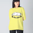 LalaHangeulのヘソ天猫さん(ハングル) Big Long Sleeve T-Shirt