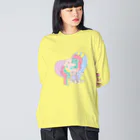 ari designのゆめかわいいバニィ＆ドラゴン Big Long Sleeve T-Shirt