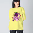 JINPIN (仁品)のドラゴンヘッドガール Big Long Sleeve T-Shirt