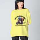 kazu_gのロボットバイク便(淡色用) ビッグシルエットロングスリーブTシャツ