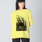 Saza-nami Antique designの海の怪物、クラーケン！！ Big Long Sleeve T-Shirt