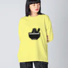 Yellow_Sparrowのたぬきそば一杯目 ビッグシルエットロングスリーブTシャツ