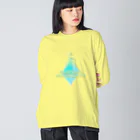 Aimurist の崩壊ピラミッド　ソーダ ビッグシルエットロングスリーブTシャツ