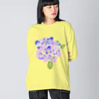 イラストレーター yasijunの君の名は紫陽花 ビッグシルエットロングスリーブTシャツ