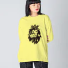 chiccho_kizaのけん玉ライオン ビッグシルエットロングスリーブTシャツ