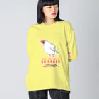 EASEの義理チョコ文鳥 ビッグシルエットロングスリーブTシャツ