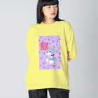 obosa_DENS/SABEAR_shop ＠SUZURIのおすわりマオちゃん_ウエア Big Long Sleeve T-Shirt