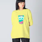 SUSEONG1991の春パンダ みどり ビッグシルエットロングスリーブTシャツ