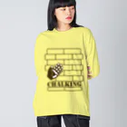 ことり屋のチョーキング(白亜化) ビッグシルエットロングスリーブTシャツ