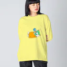 ミチル猫のお店の仮眠ライダー(オレンジ) Big Long Sleeve T-Shirt