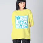 SWEET＆SPICY 【 すいすぱ 】ダーツのGAME ON!　【SWEET LIGHTBLUE】 ビッグシルエットロングスリーブTシャツ