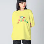 イラスト MONYAAT のちびた色鉛筆 PAPA*B Big Long Sleeve T-Shirt