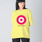 CORONET70のサークルa・ショッキングピンク・クリーム・ショッキングピンク2 Big Long Sleeve T-Shirt