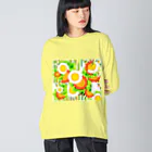 ✨🌈✨ユラクラカン🇯🇵 ✨🌈✨の🥗ご機嫌サラダDAY🥗 ビッグシルエットロングスリーブTシャツ