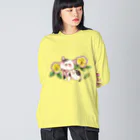 Atelier cinnamonの春のねこ日和／cinnamon Big Long Sleeve T-Shirt