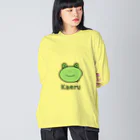 MrKShirtsのKaeru (カエル) 色デザイン ビッグシルエットロングスリーブTシャツ