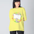 LalaHangeulのEZOMOMONGA(エゾモモンガさん) Big Long Sleeve T-Shirt