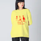 hilo tomula トムラ ヒロのGroup Collective Red ビッグシルエットロングスリーブTシャツ